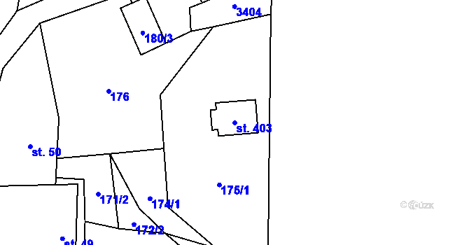 Parcela st. 403 v KÚ Bělá nad Svitavou, Katastrální mapa