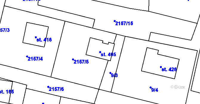 Parcela st. 405 v KÚ Bělá nad Svitavou, Katastrální mapa
