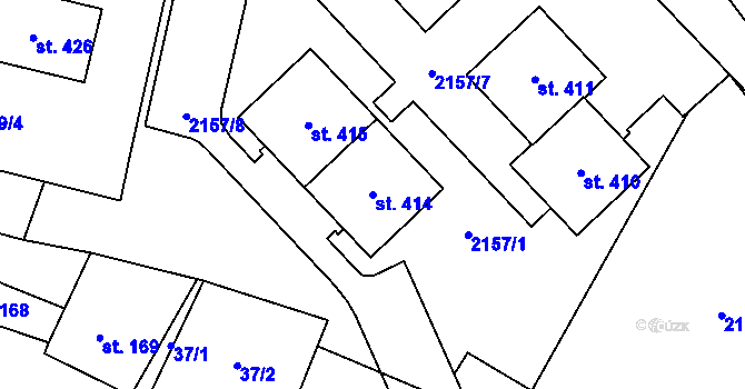 Parcela st. 414 v KÚ Bělá nad Svitavou, Katastrální mapa