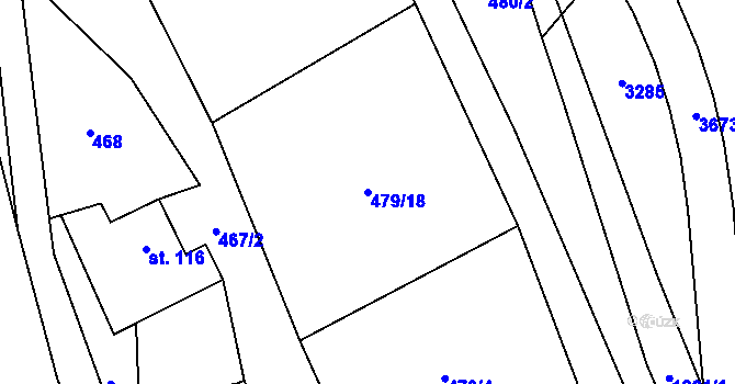 Parcela st. 479/18 v KÚ Bělá nad Svitavou, Katastrální mapa