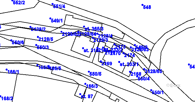 Parcela st. 233/5 v KÚ Bělá nad Svitavou, Katastrální mapa