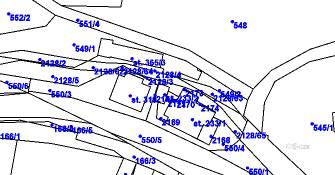 Parcela st. 233/6 v KÚ Bělá nad Svitavou, Katastrální mapa