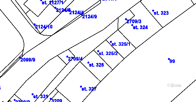 Parcela st. 325/2 v KÚ Bělá pod Bezdězem, Katastrální mapa