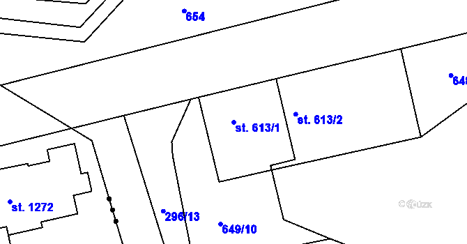 Parcela st. 613/1 v KÚ Bělá pod Bezdězem, Katastrální mapa