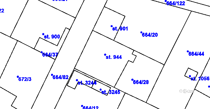Parcela st. 944 v KÚ Bělá pod Bezdězem, Katastrální mapa