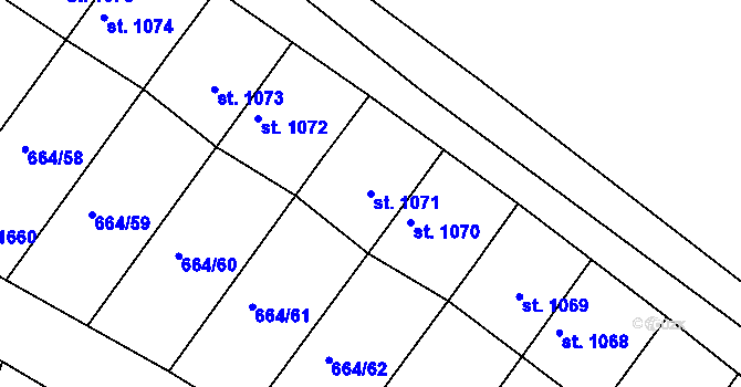 Parcela st. 1071 v KÚ Bělá pod Bezdězem, Katastrální mapa