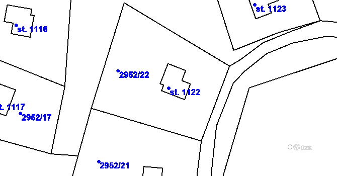 Parcela st. 1122 v KÚ Bělá pod Bezdězem, Katastrální mapa