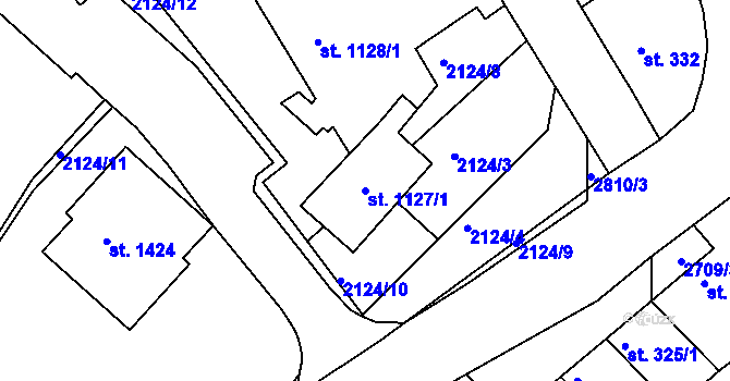 Parcela st. 1127/1 v KÚ Bělá pod Bezdězem, Katastrální mapa