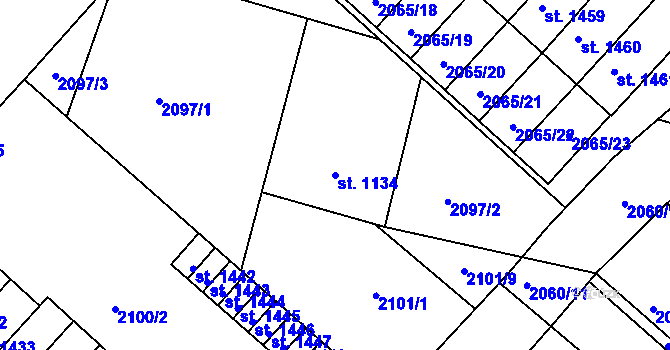 Parcela st. 1134 v KÚ Bělá pod Bezdězem, Katastrální mapa