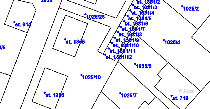 Parcela st. 1381/12 v KÚ Bělá pod Bezdězem, Katastrální mapa