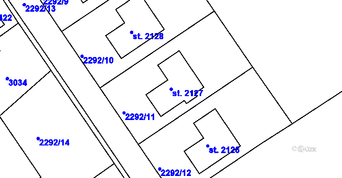 Parcela st. 2127 v KÚ Bělá pod Bezdězem, Katastrální mapa