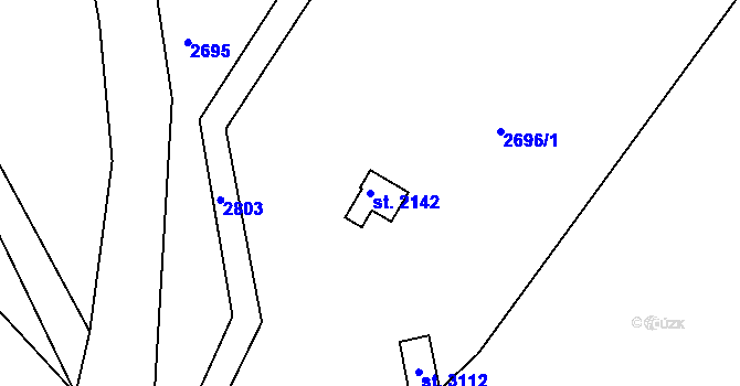 Parcela st. 2142 v KÚ Bělá pod Bezdězem, Katastrální mapa
