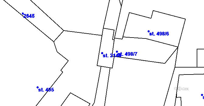 Parcela st. 2144 v KÚ Bělá pod Bezdězem, Katastrální mapa