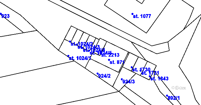 Parcela st. 2213 v KÚ Bělá pod Bezdězem, Katastrální mapa