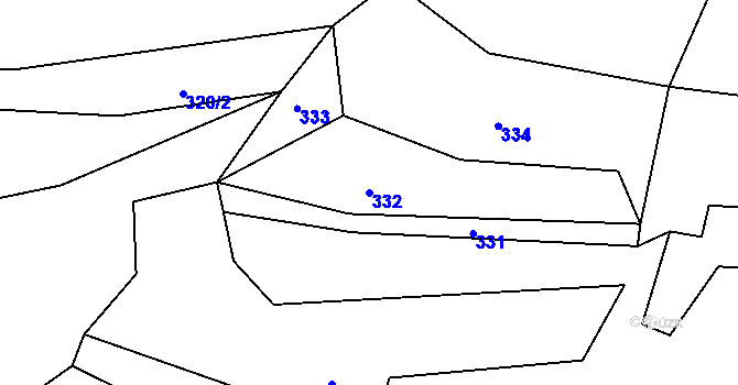 Parcela st. 332 v KÚ Bělá pod Bezdězem, Katastrální mapa
