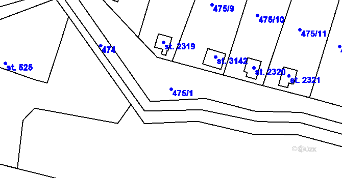 Parcela st. 475/1 v KÚ Bělá pod Bezdězem, Katastrální mapa