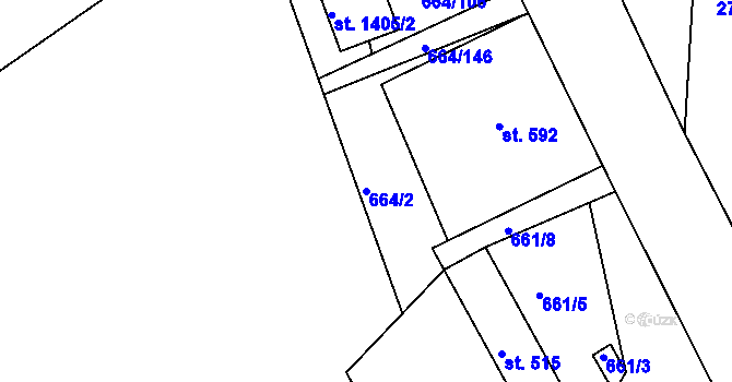 Parcela st. 664/2 v KÚ Bělá pod Bezdězem, Katastrální mapa