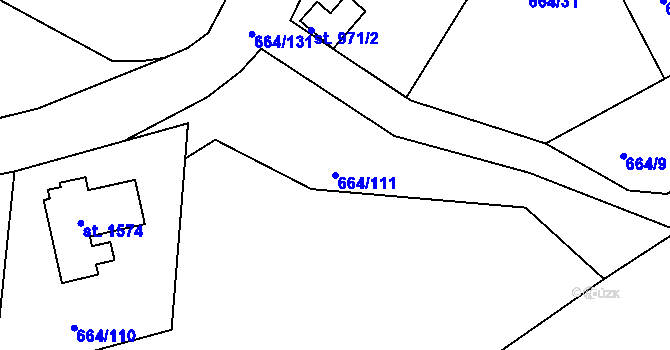 Parcela st. 664/111 v KÚ Bělá pod Bezdězem, Katastrální mapa