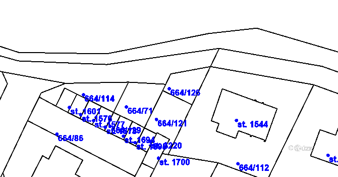 Parcela st. 664/126 v KÚ Bělá pod Bezdězem, Katastrální mapa