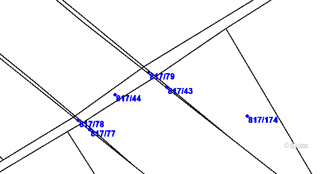 Parcela st. 817/43 v KÚ Bělá pod Bezdězem, Katastrální mapa