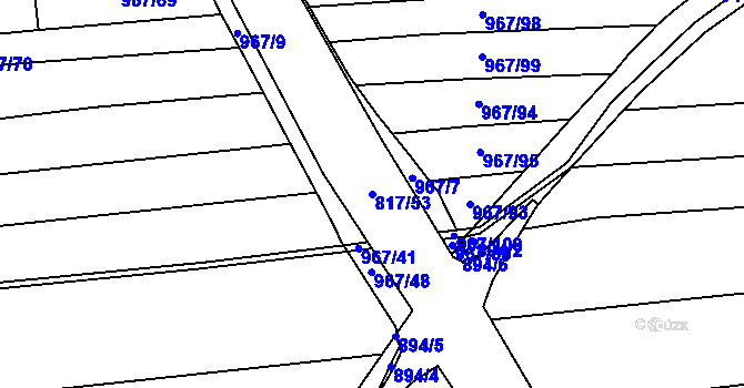 Parcela st. 817/53 v KÚ Bělá pod Bezdězem, Katastrální mapa