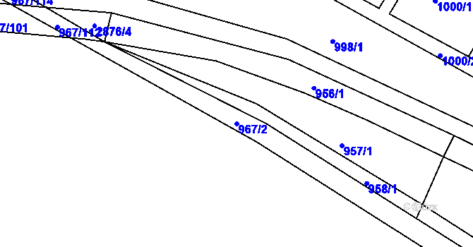 Parcela st. 967/2 v KÚ Bělá pod Bezdězem, Katastrální mapa