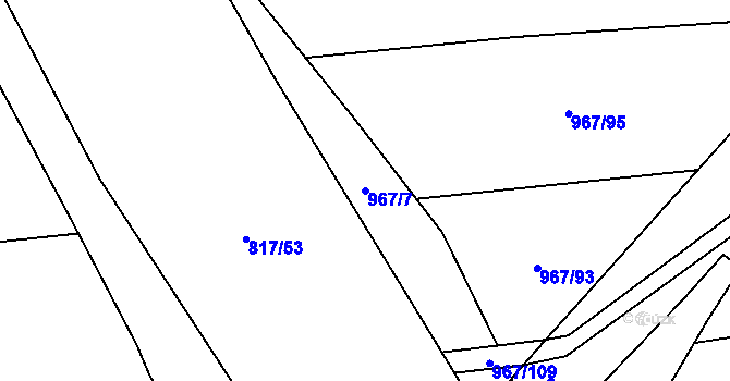 Parcela st. 967/7 v KÚ Bělá pod Bezdězem, Katastrální mapa