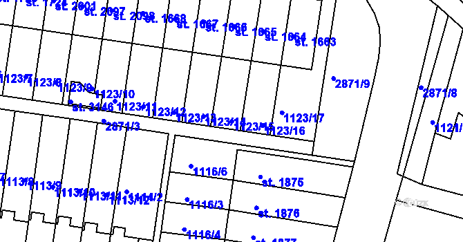 Parcela st. 1123/15 v KÚ Bělá pod Bezdězem, Katastrální mapa