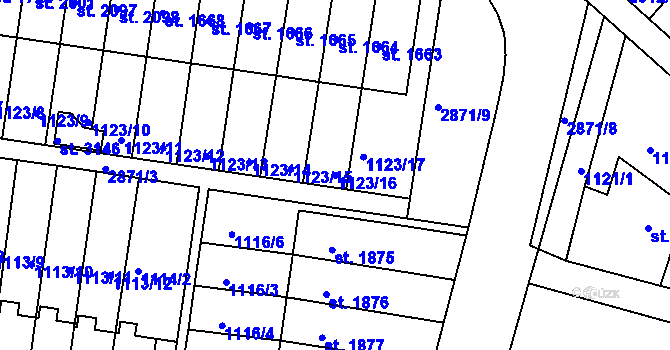 Parcela st. 1123/16 v KÚ Bělá pod Bezdězem, Katastrální mapa