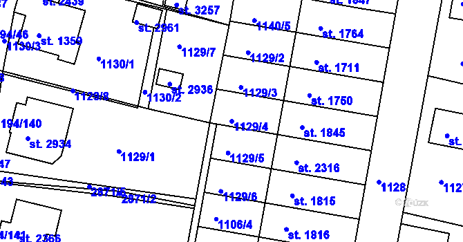 Parcela st. 1129/4 v KÚ Bělá pod Bezdězem, Katastrální mapa