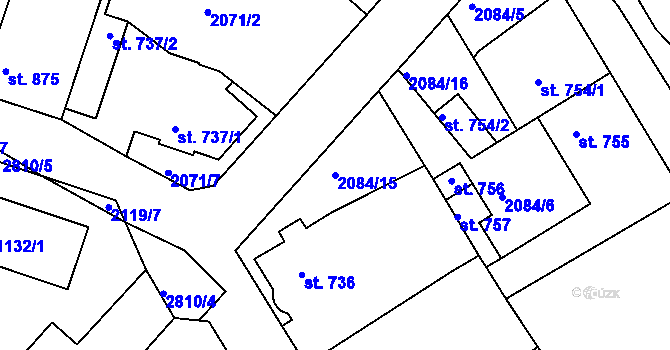 Parcela st. 2084/15 v KÚ Bělá pod Bezdězem, Katastrální mapa