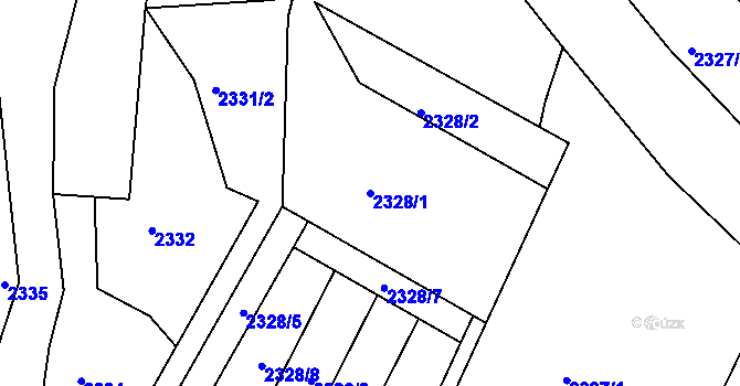 Parcela st. 2328/1 v KÚ Bělá pod Bezdězem, Katastrální mapa