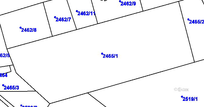 Parcela st. 2465/1 v KÚ Bělá pod Bezdězem, Katastrální mapa