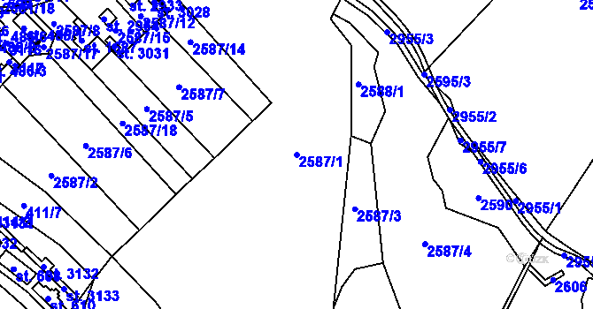 Parcela st. 2587/1 v KÚ Bělá pod Bezdězem, Katastrální mapa