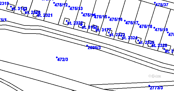 Parcela st. 2896/3 v KÚ Bělá pod Bezdězem, Katastrální mapa