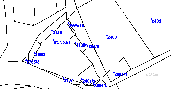 Parcela st. 2896/8 v KÚ Bělá pod Bezdězem, Katastrální mapa