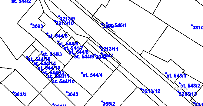 Parcela st. 2947 v KÚ Bělá pod Bezdězem, Katastrální mapa