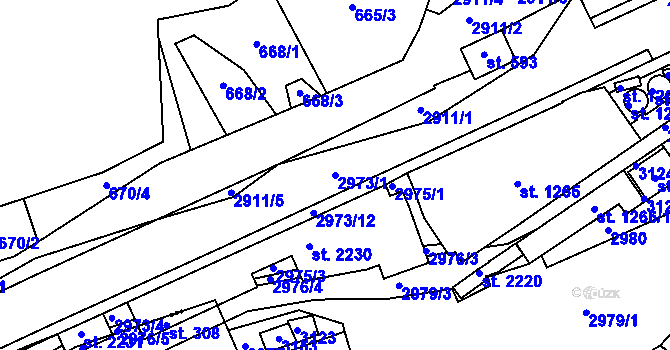 Parcela st. 2973/1 v KÚ Bělá pod Bezdězem, Katastrální mapa
