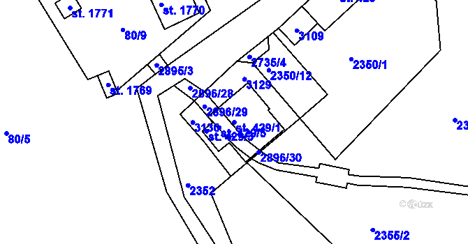 Parcela st. 429/1 v KÚ Bělá pod Bezdězem, Katastrální mapa