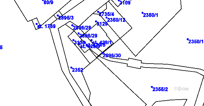 Parcela st. 2896/30 v KÚ Bělá pod Bezdězem, Katastrální mapa