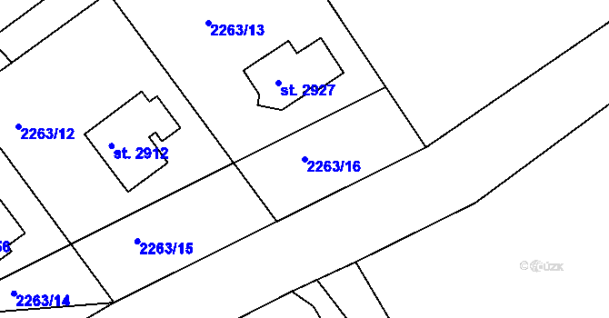 Parcela st. 2263/16 v KÚ Bělá pod Bezdězem, Katastrální mapa