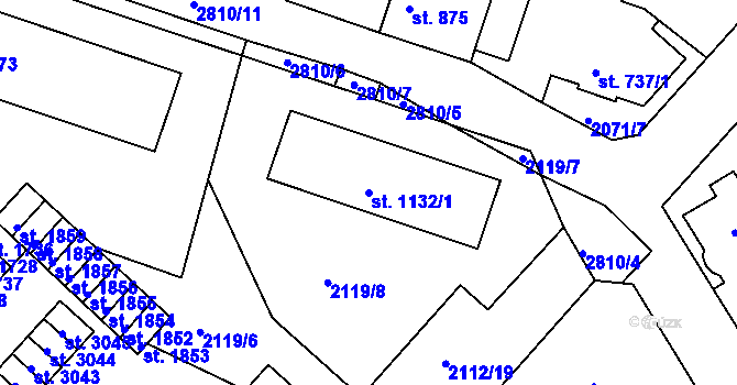 Parcela st. 1132/1 v KÚ Bělá pod Bezdězem, Katastrální mapa