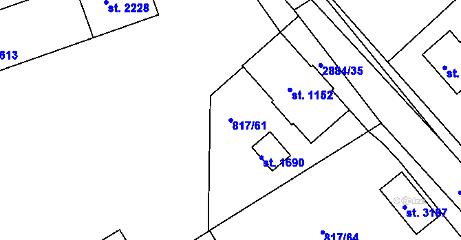 Parcela st. 817/61 v KÚ Bělá pod Bezdězem, Katastrální mapa