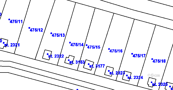 Parcela st. 475/15 v KÚ Bělá pod Bezdězem, Katastrální mapa
