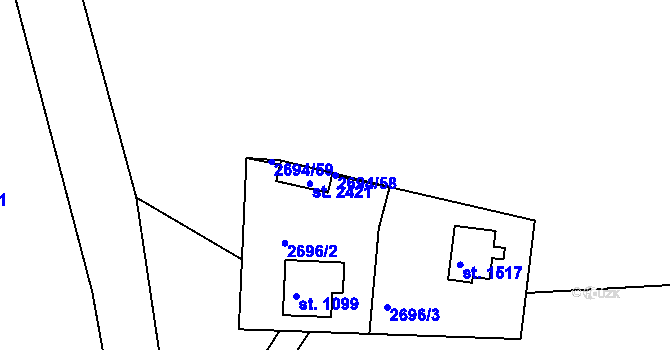 Parcela st. 2694/58 v KÚ Bělá pod Bezdězem, Katastrální mapa