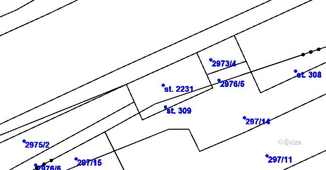 Parcela st. 2231 v KÚ Bělá pod Bezdězem, Katastrální mapa