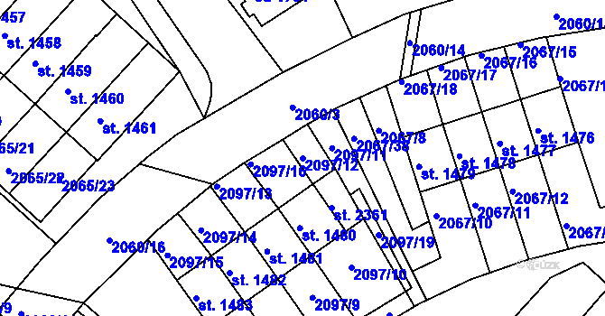 Parcela st. 2097/12 v KÚ Bělá pod Bezdězem, Katastrální mapa