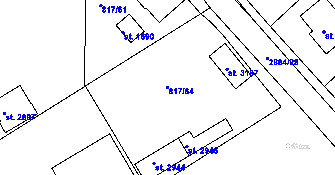 Parcela st. 817/64 v KÚ Bělá pod Bezdězem, Katastrální mapa