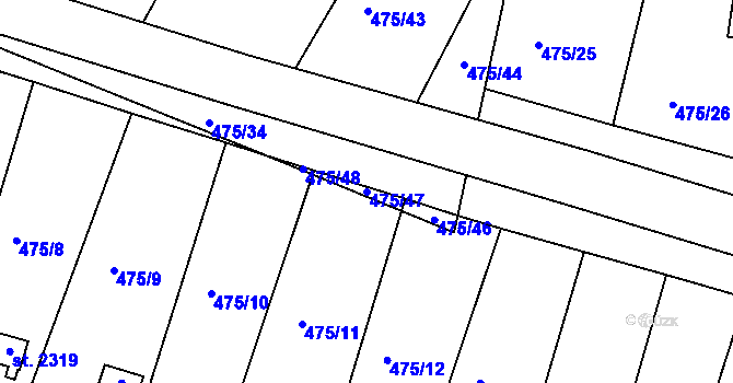 Parcela st. 475/47 v KÚ Bělá pod Bezdězem, Katastrální mapa