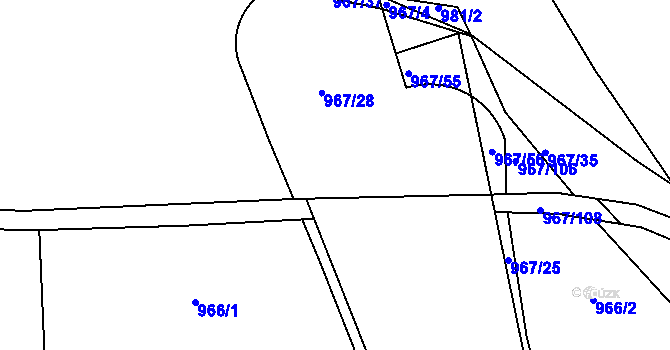 Parcela st. 967/54 v KÚ Bělá pod Bezdězem, Katastrální mapa
